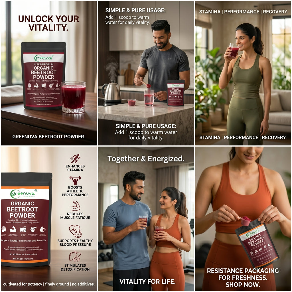 Greenuva Beetroot Powder is a natural, nutrient-rich superfood