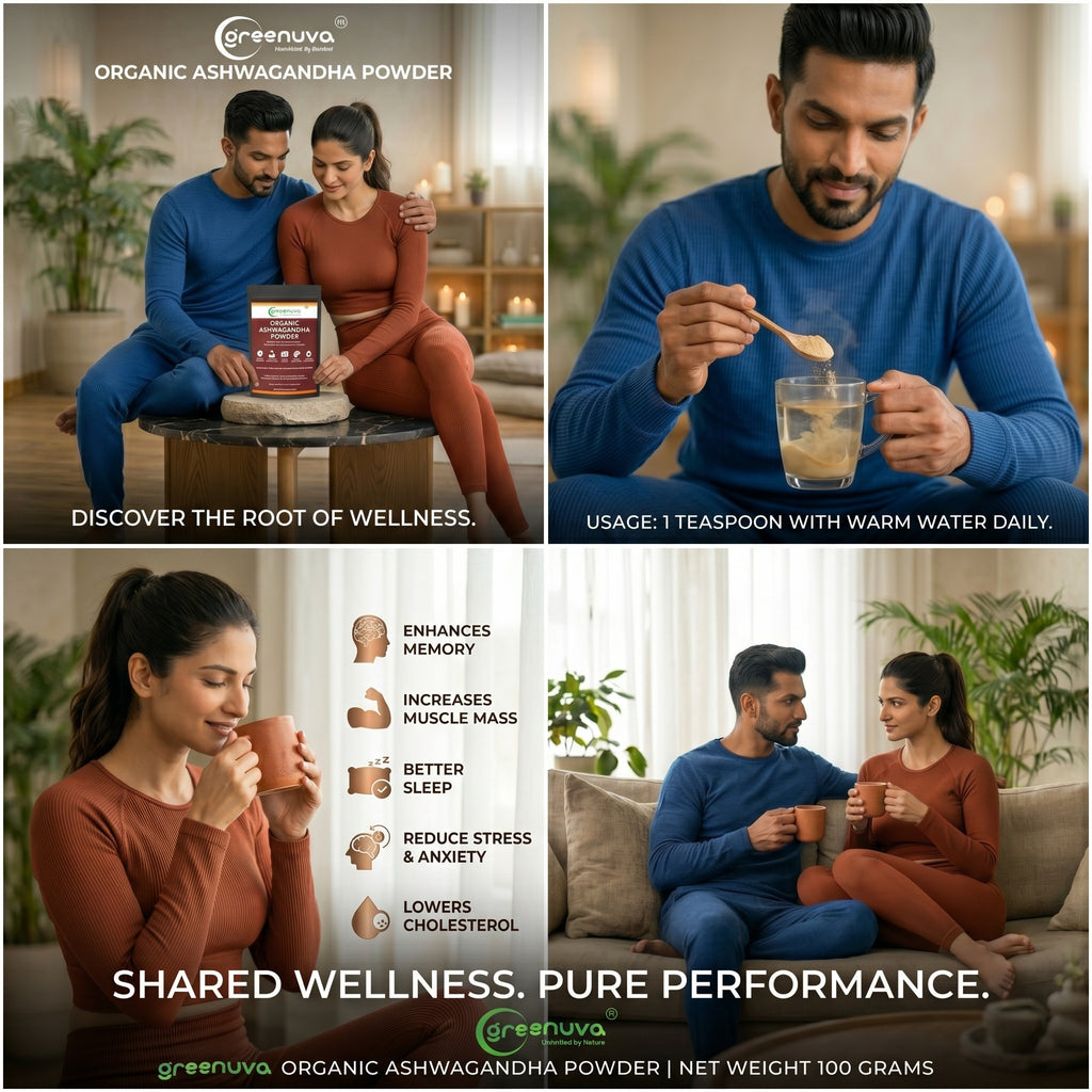 Greenuva Ashwagandha Powder is a powerful Ayurvedic superfood