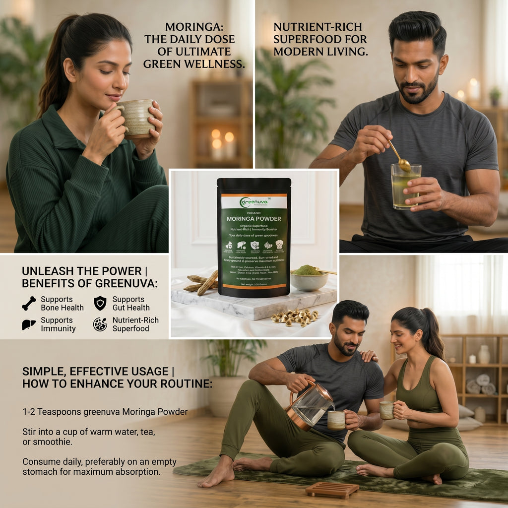 Greenuva Moringa Powder is a powerful, plant-based superfood