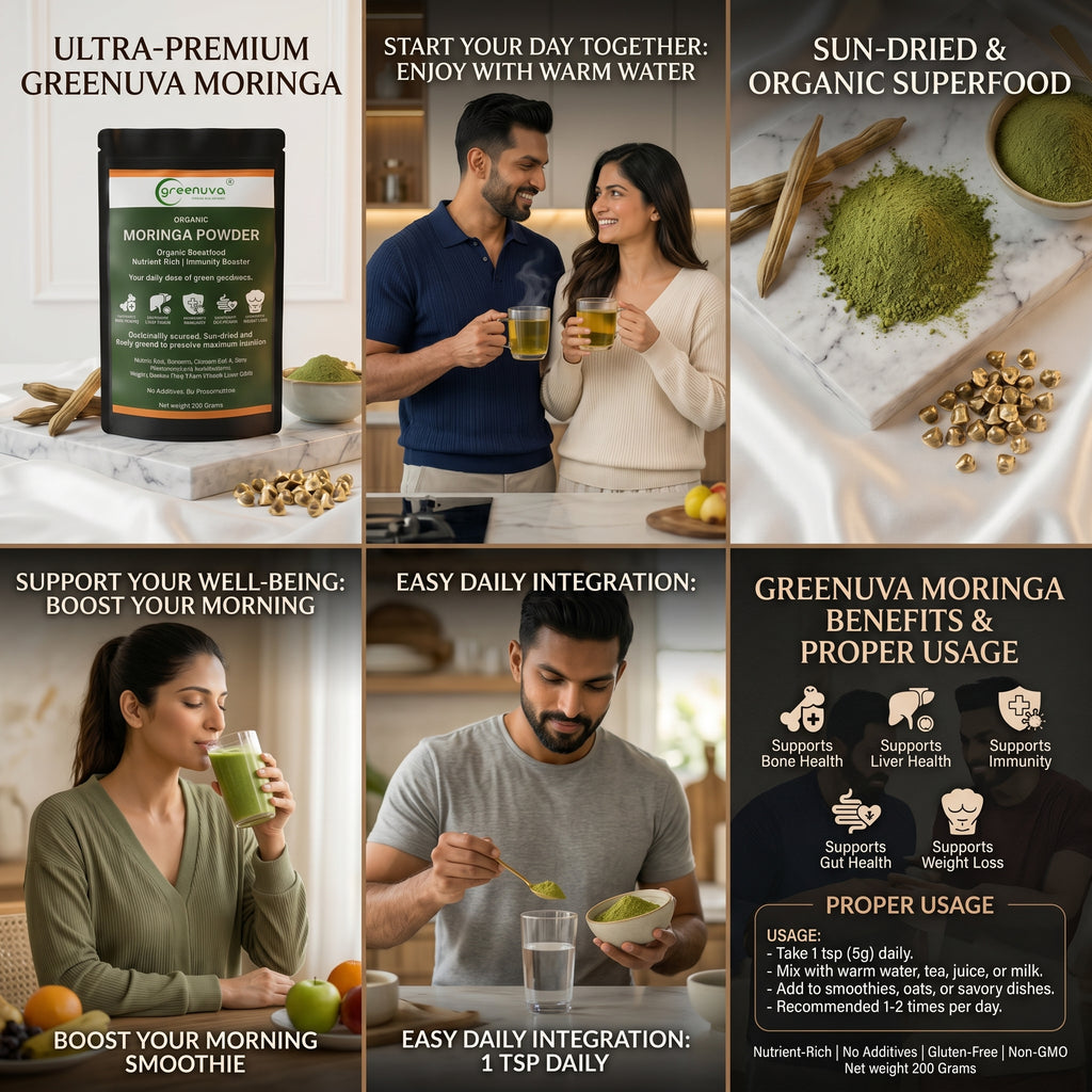 Greenuva Moringa Powder is a powerful, plant-based superfood