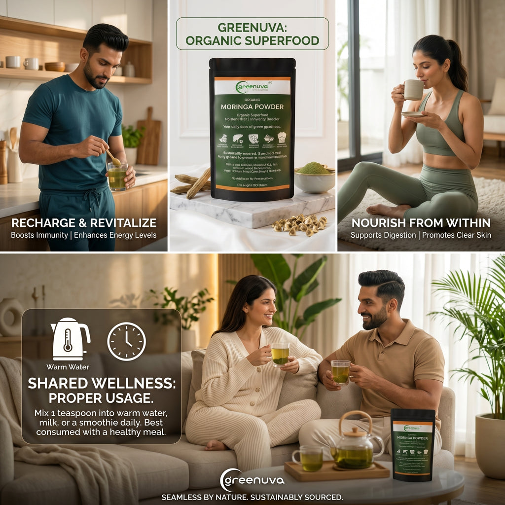 Greenuva Moringa Powder is a powerful, plant-based superfood